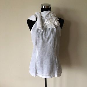 NWOT Nara Camicie White Linen Blouse